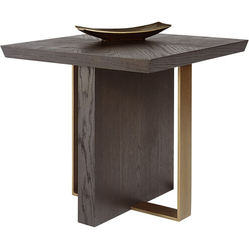 Lars 23.75 X 23.75 inch Espresso / Antique Brass Side Table